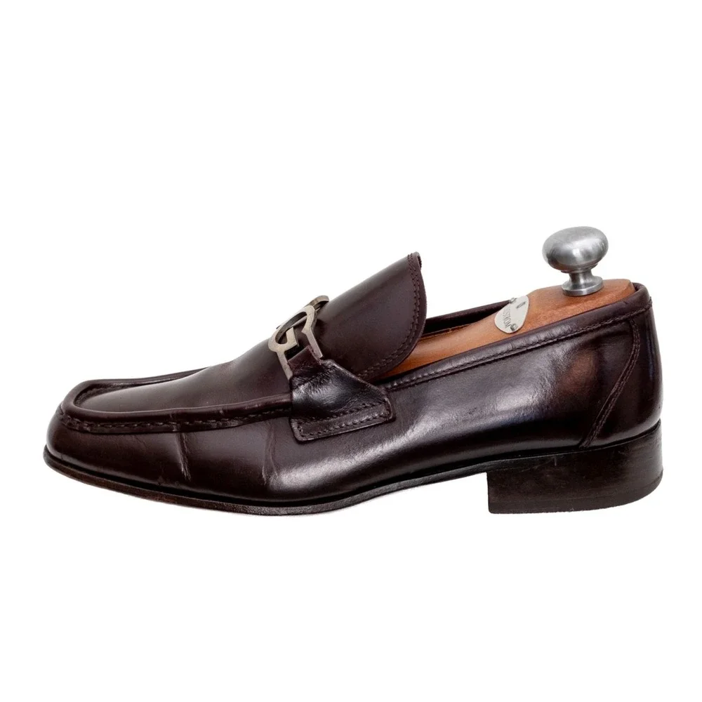 Dolce & Gabbana DG Logo Loafers Mens US 9 EU 42 Burgundy Leather Italy Size 8
